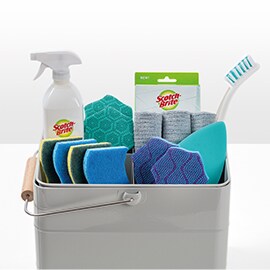 caddy full of Scotch-Brite products